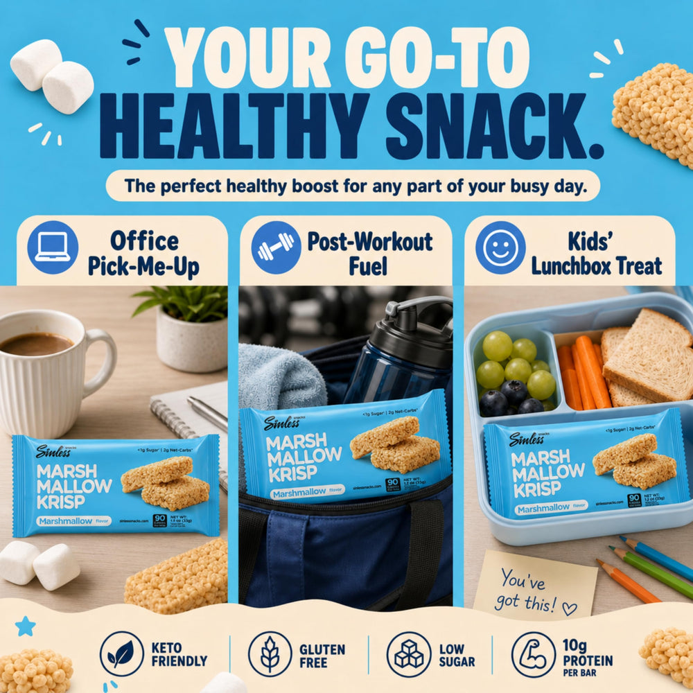 Sinless Snacks bar in hand demonstrating portion size and on-the-go convenience