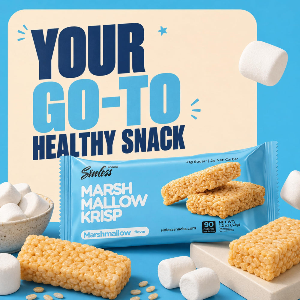 Sinless Snacks bar next to coffee in lifestyle shot for morning snack pairing