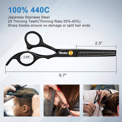 Sirabe thinning shears detail highlighting teeth for natural texturizing and blend control
