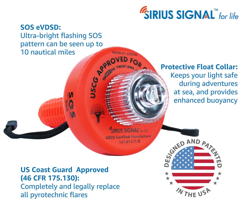 SIRIUS SIGNAL close-up of LED lens highlighting high-intensity visibility