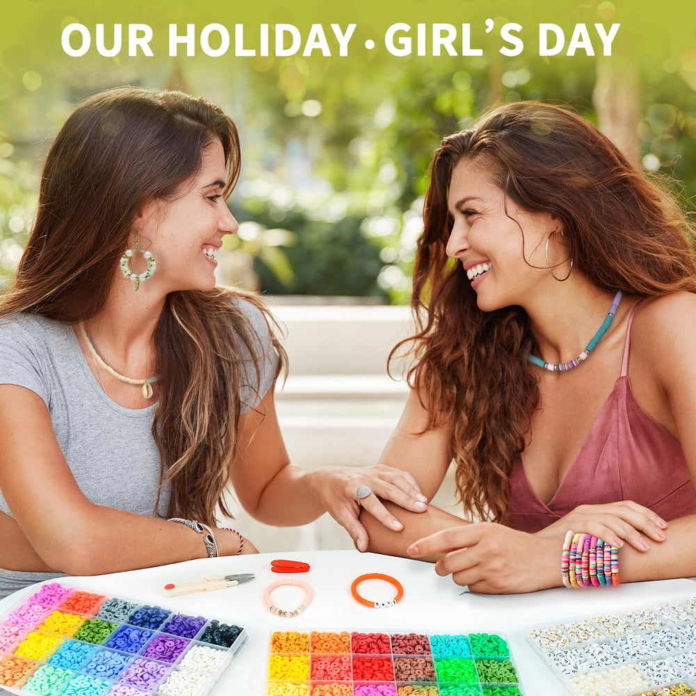 Sistenia color gradient trays displaying 48 PANTONE-inspired clay bead shades for choice