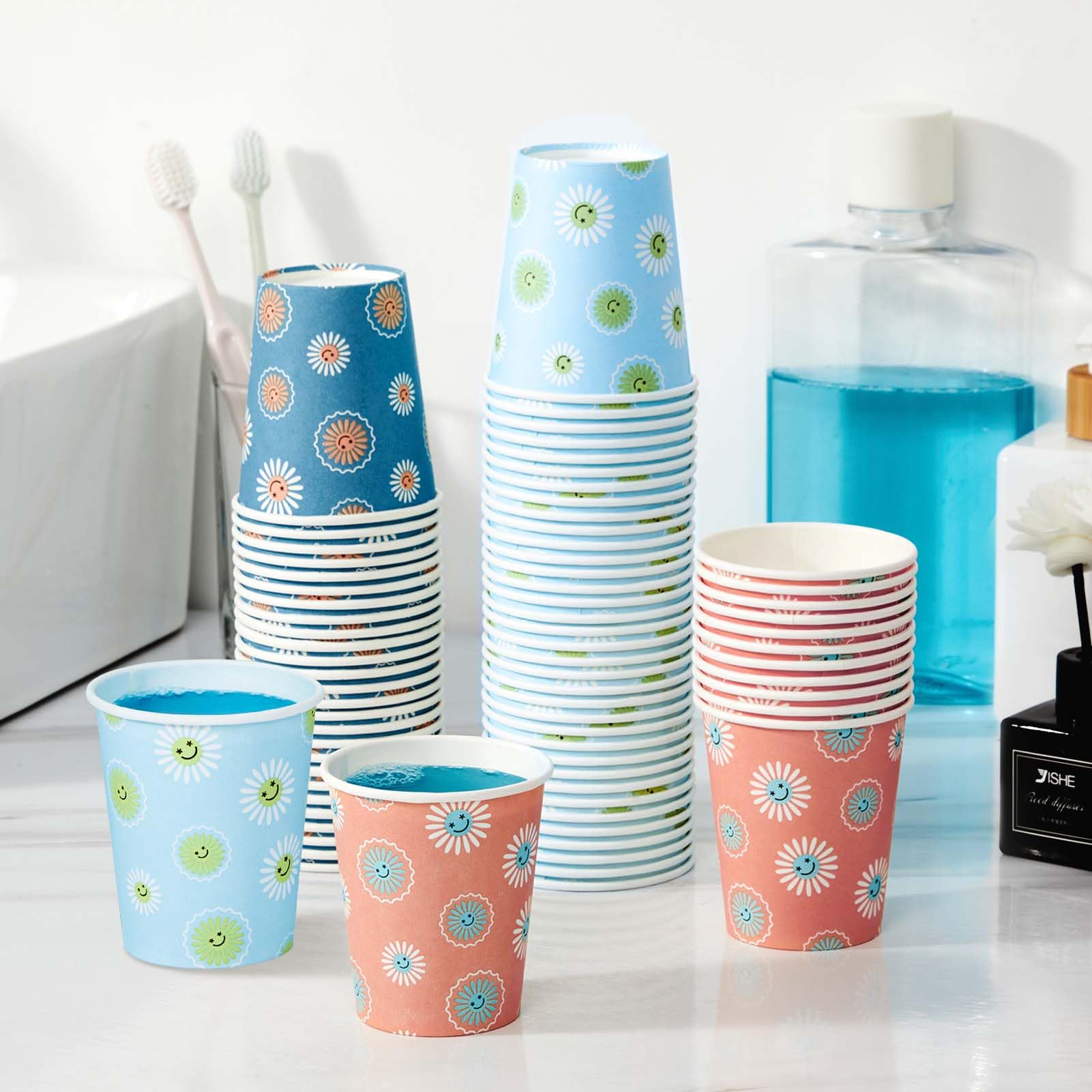 SIUQ cups arranged at a refreshment station for events to speed service