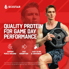 Six Star powder scoop close-up showing fine texture and mixability benefits