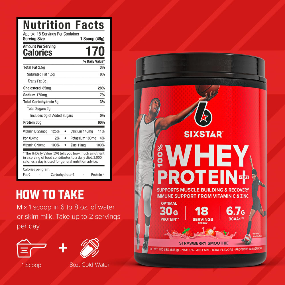 Six Star nutrition label and serving size for clear ingredient information