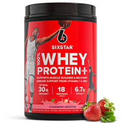 Six Star front label showing Strawberry Smoothie flavor and size benefits
