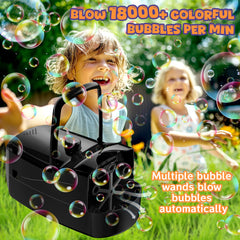 Sizonjoy bubble machine top wand detail highlighting six spinning wands for steady bubbles