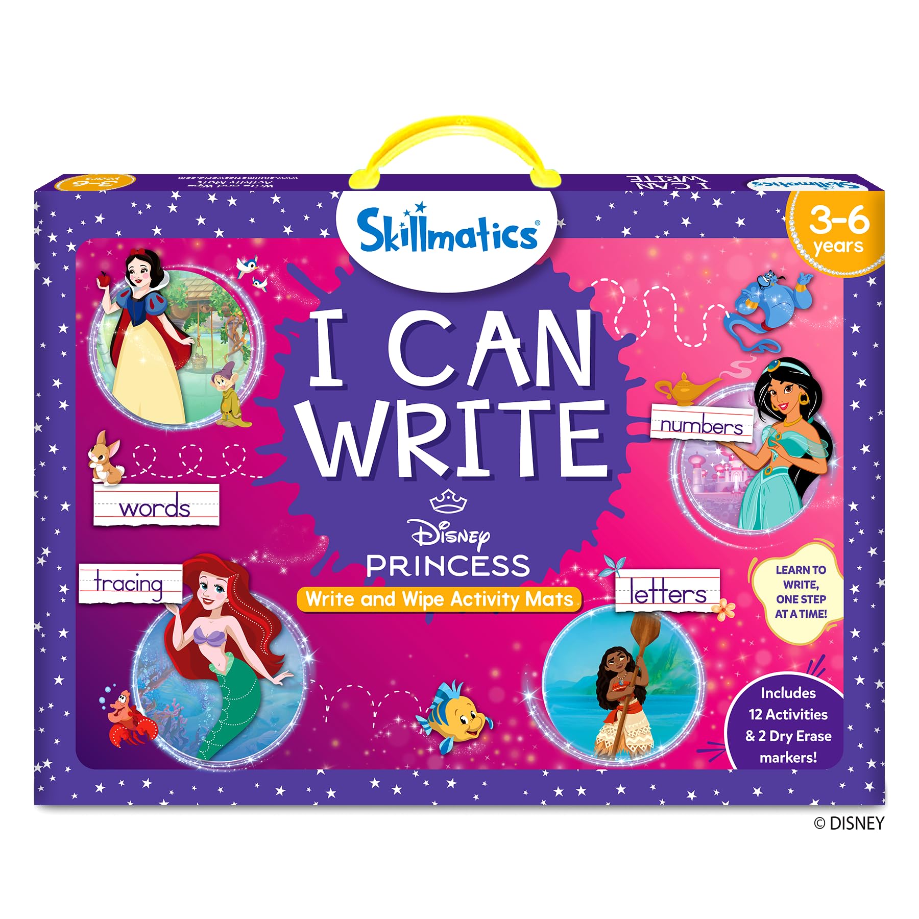 Skillmatics front packaging showing Disney Princess set and contents for easy gifting