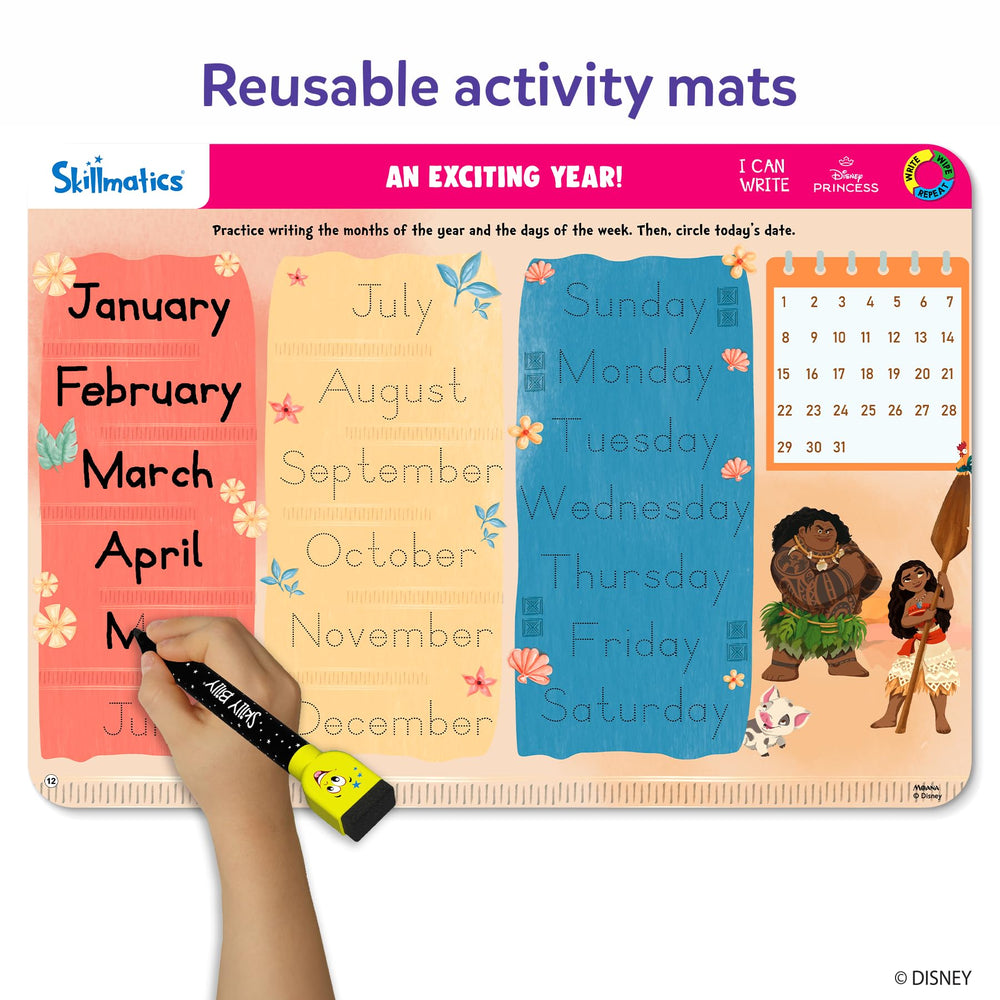 Skillmatics dry-erase markers and duster cloth detail, tidy and reusable tools