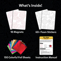 Skillmatics close-up of foil sheet texture and patterns, highlights vibrant colors