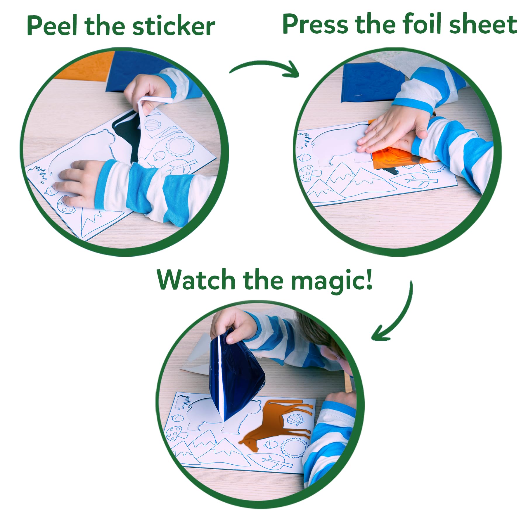 Skillmatics foil sheets color array spread to display variety of metallic hues for mixed-media sparkle