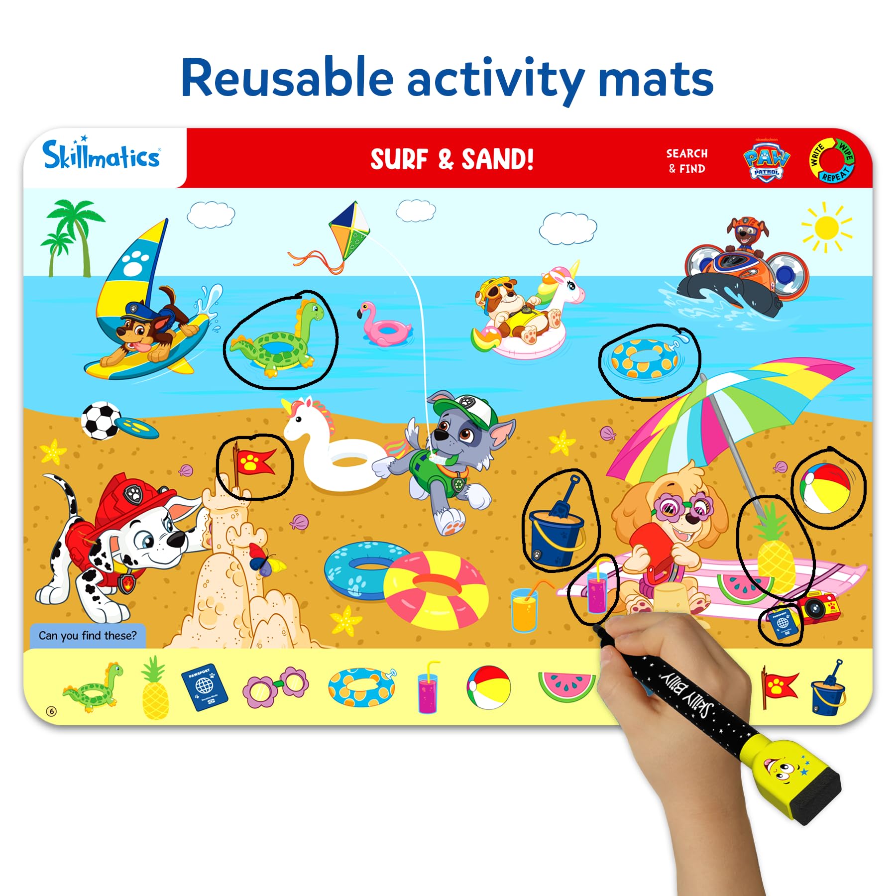 Skillmatics PAW Patrol close-up of illustration detail highlighting object-detection challenge