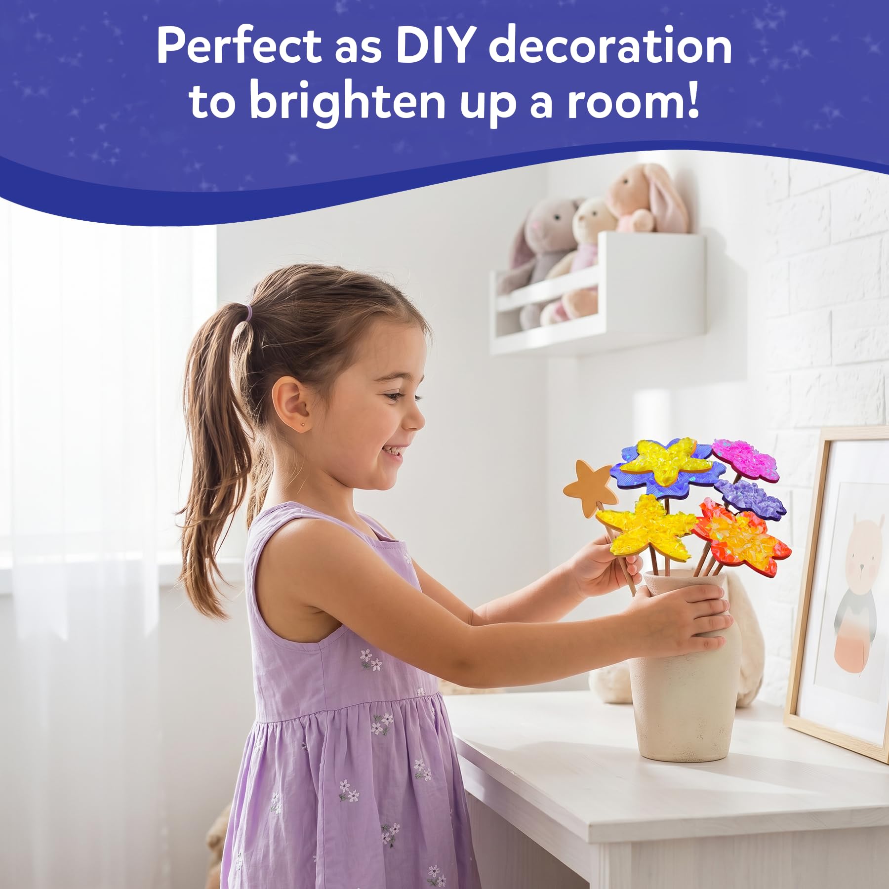 Skillmatics poke-in sticks and pad displayed to highlight mess-free protected crafting benefit