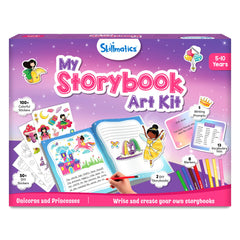 Skillmatics front packaging showing kit contents and imaginative theme