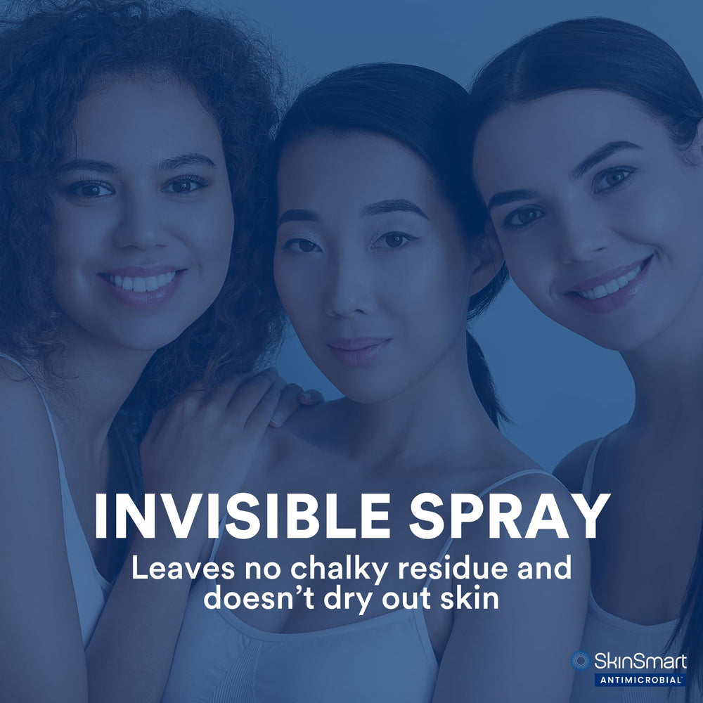 SkinSmart Antimicrobial demonstrated on skin leaving no residue or stains