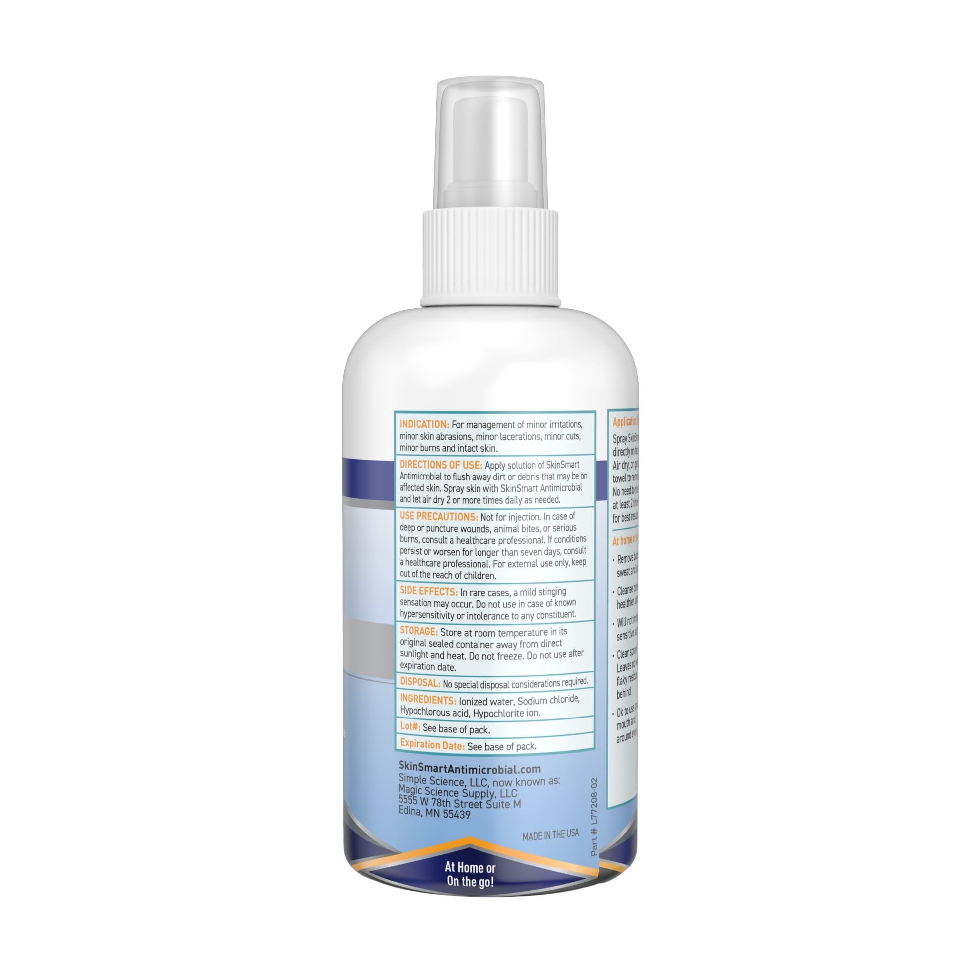 SkinSmart Antimicrobial spray nozzle closeup demonstrating easy, precise application