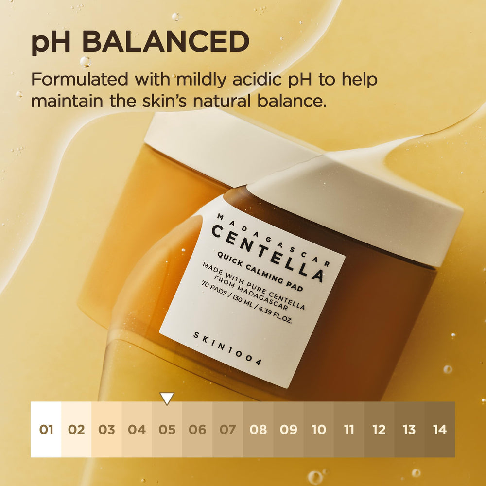 SKIN1004 pad applied on cheek showing cooling soothing benefit