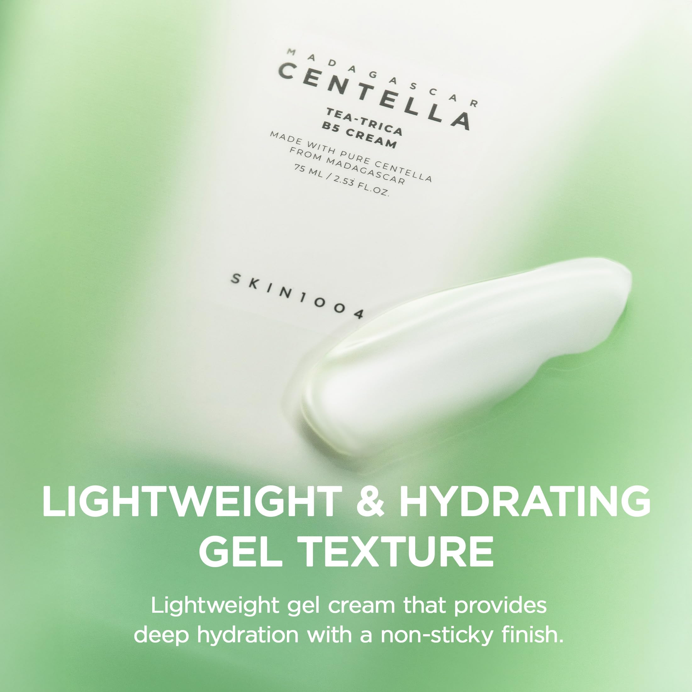 SKIN1004 close-up of gel-cream texture demonstrating lightweight hydration
