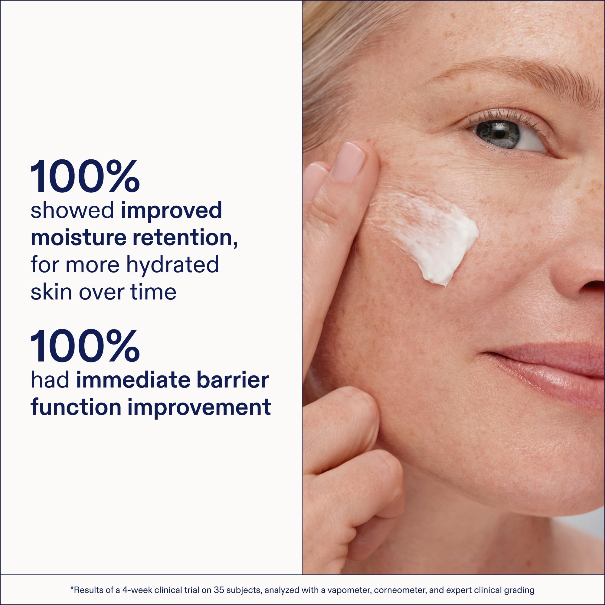 Open Skinfix jar revealing creamy contents for intensive hydration
