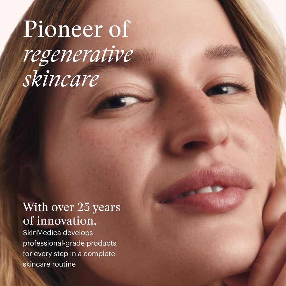 SkinMedica contextual before and after visual display, highlights visible texture improvement