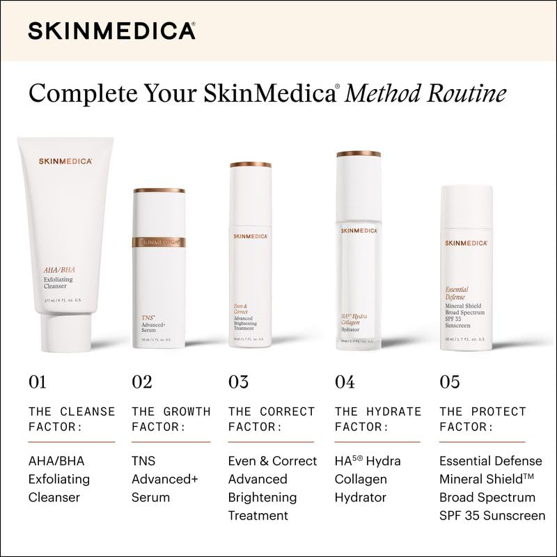 SkinMedica on a bathroom shelf in evening routine, indicates easy integration into skincare habits