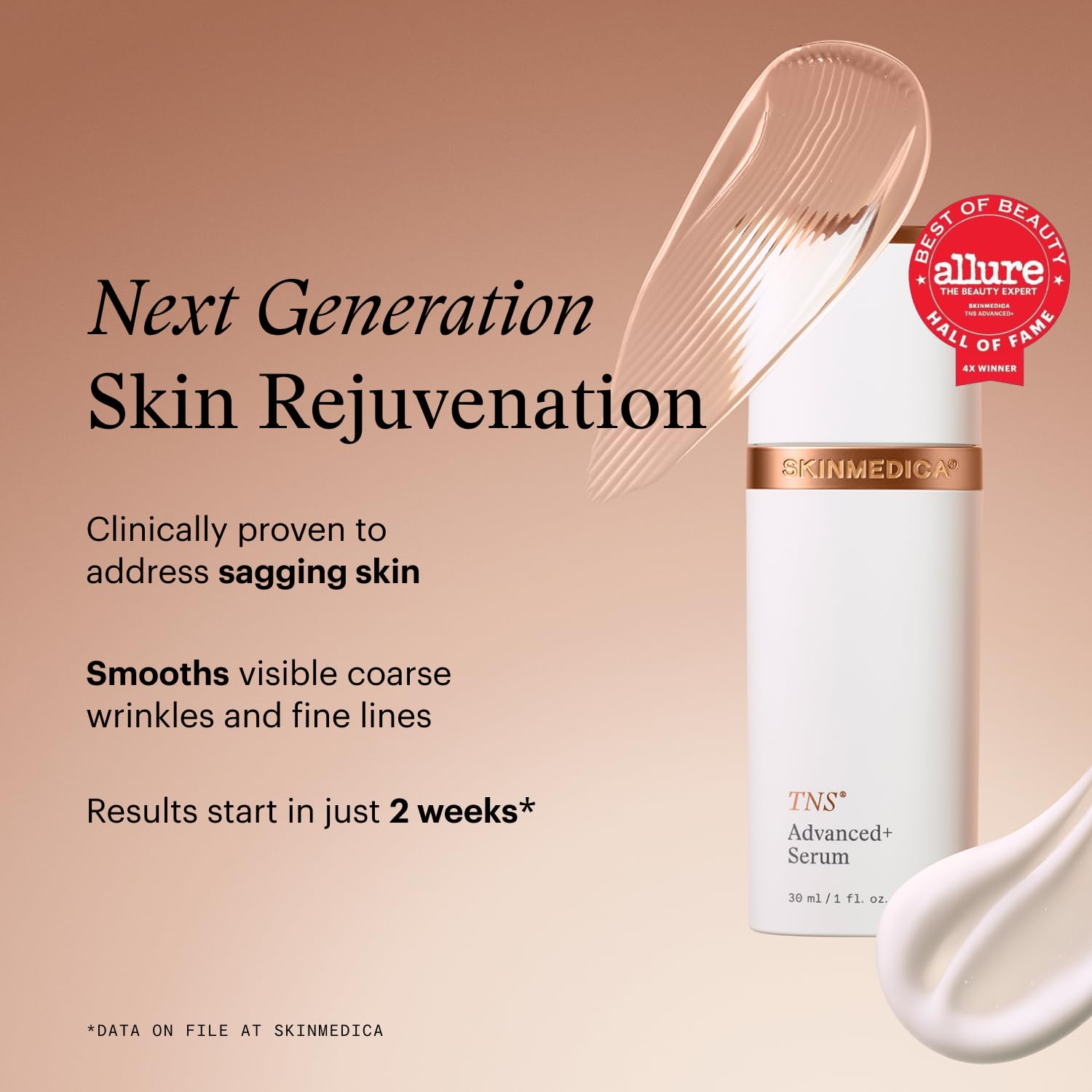 SkinMedica pump dispensing serum texture, demonstrating lightweight absorption for smoother skin