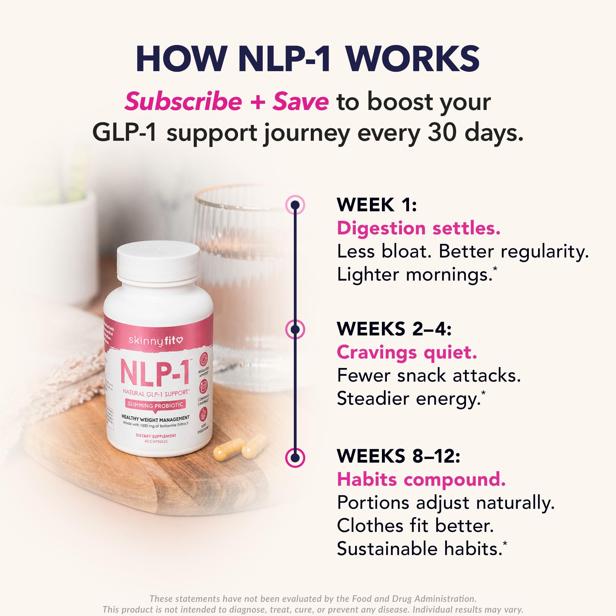 hand holding SkinnyFit NLP-1 bottle to display size and scale for travel convenience