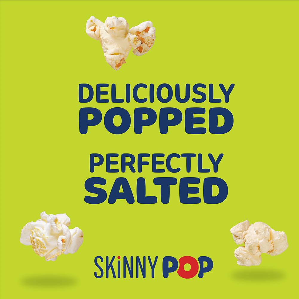 SKINNYPOP on living room table during movie night showing share-free convenience