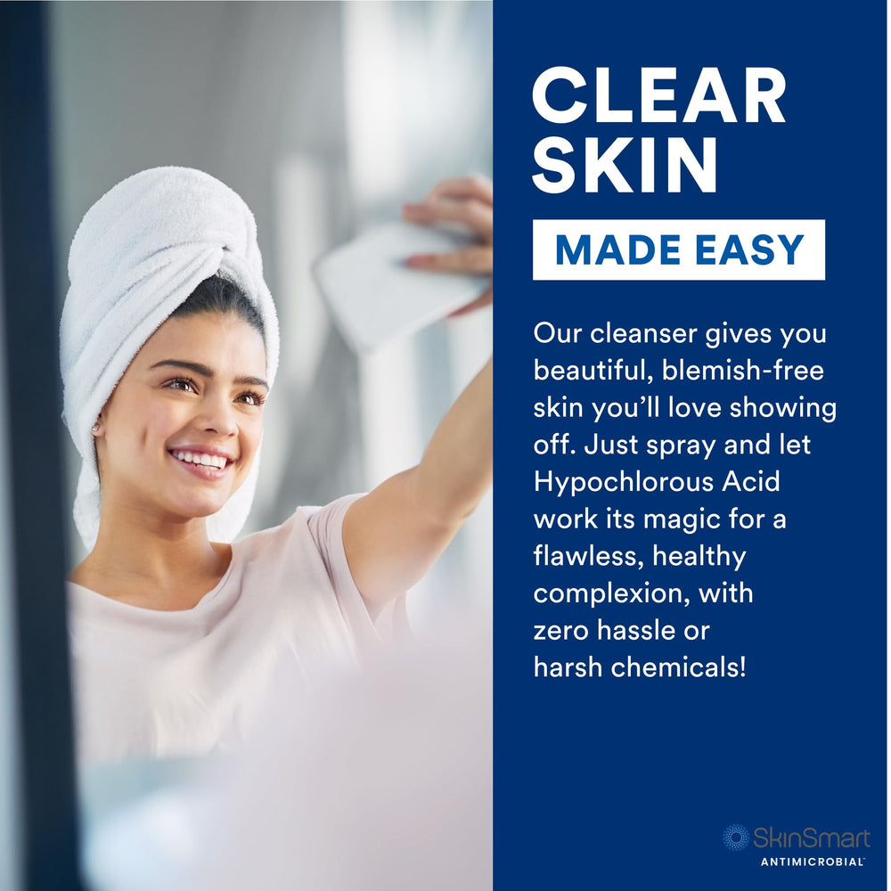 SkinSmart being sprayed on upper back to treat backne and soothe irritation benefit