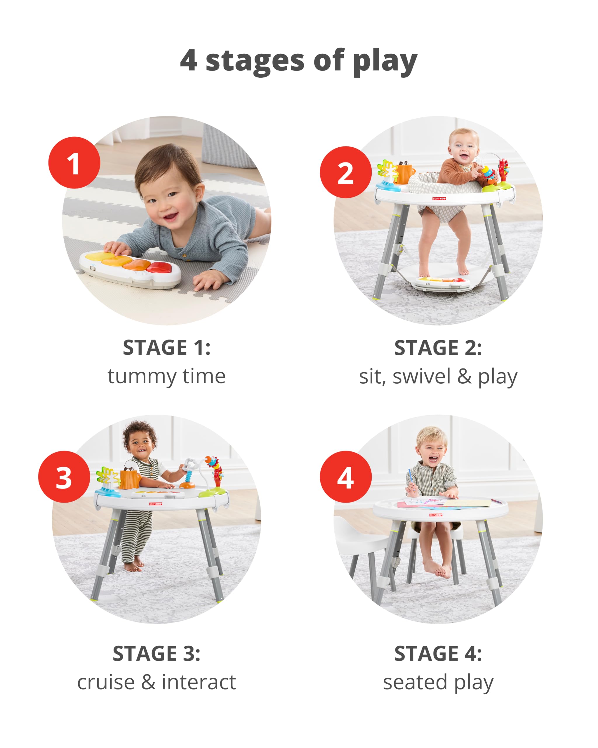 Skip Hop discovery window detail helping baby link foot movement to sound and learning