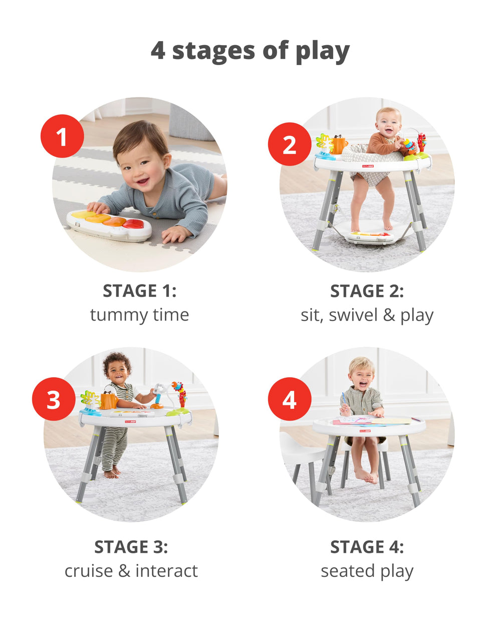 Skip Hop discovery window detail helping baby link foot movement to sound and learning