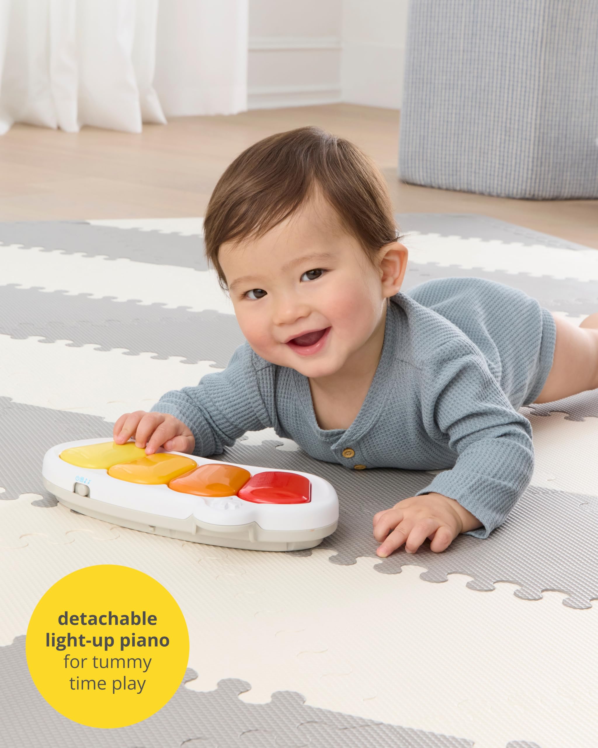 Skip Hop dishwasher-safe snack bowl with suction promoting independent snacking during play