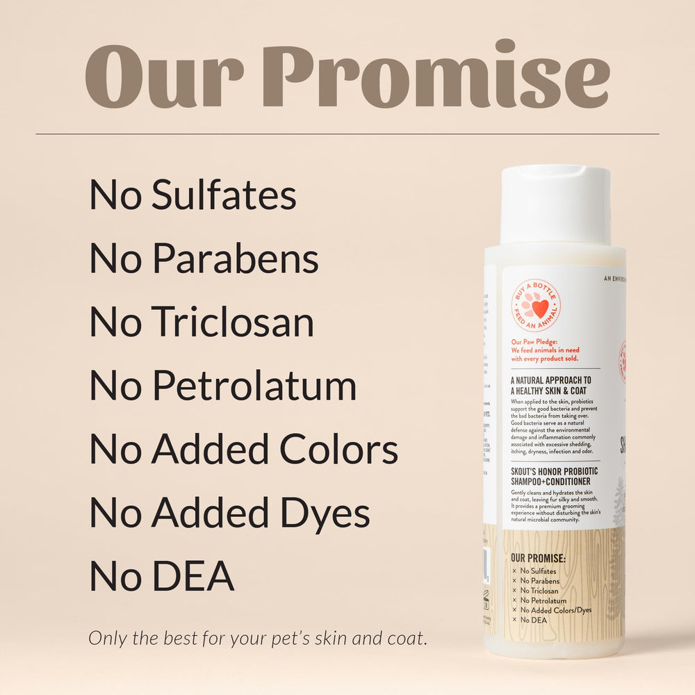 SKOUT'S HONOR cruelty-free badge on label conveying ethical sourcing