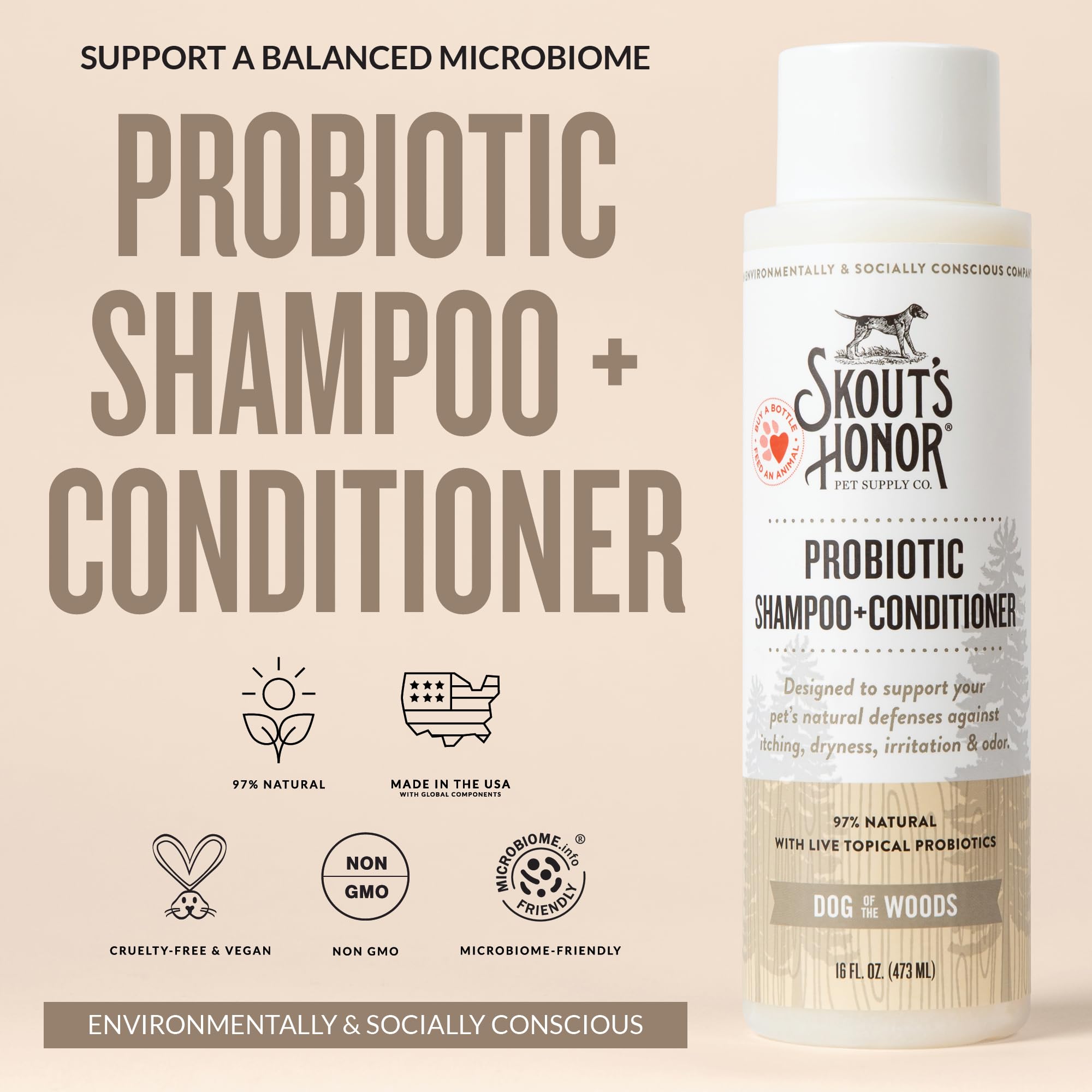 SKOUT'S HONOR pump and cap detail for easy controlled dispensing