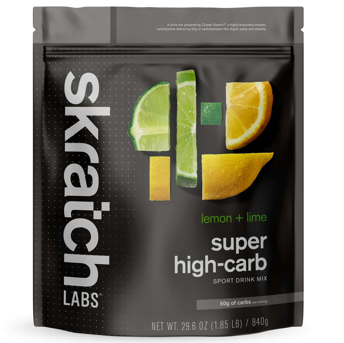 Skratch Labs front packaging showing lemon lime flavor and 16 servings for quick ID