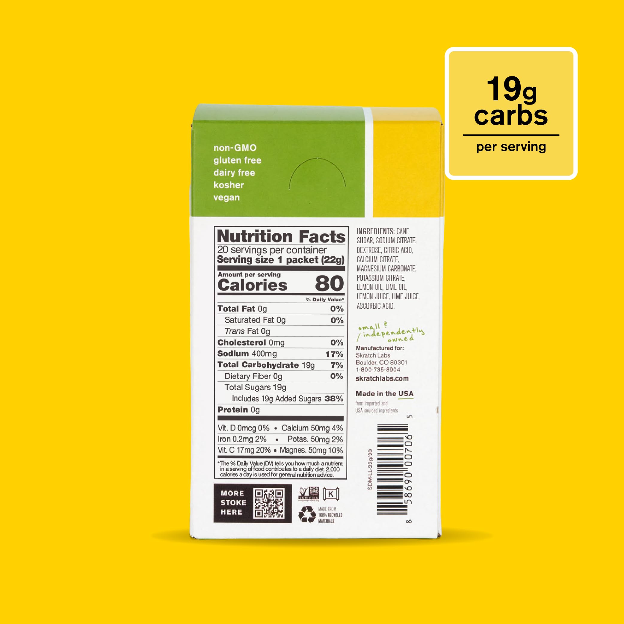 Skratch Labs powder texture closeup with real‑fruit appearance benefit