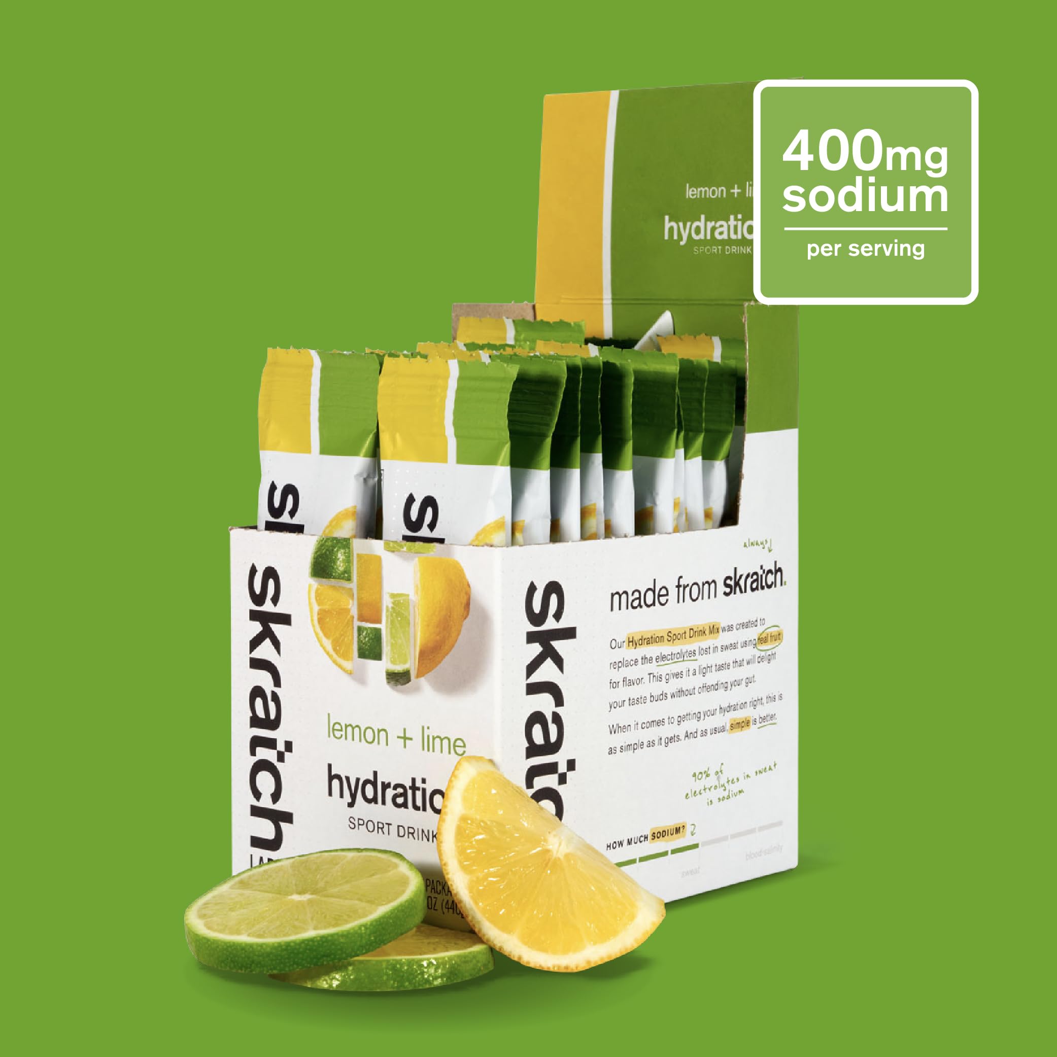 Skratch Labs single‑serve packet opened for fast on‑the‑go hydration