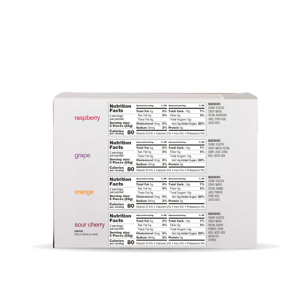 Skratch Labs variety flavors displayed overhead for flavor selection benefit