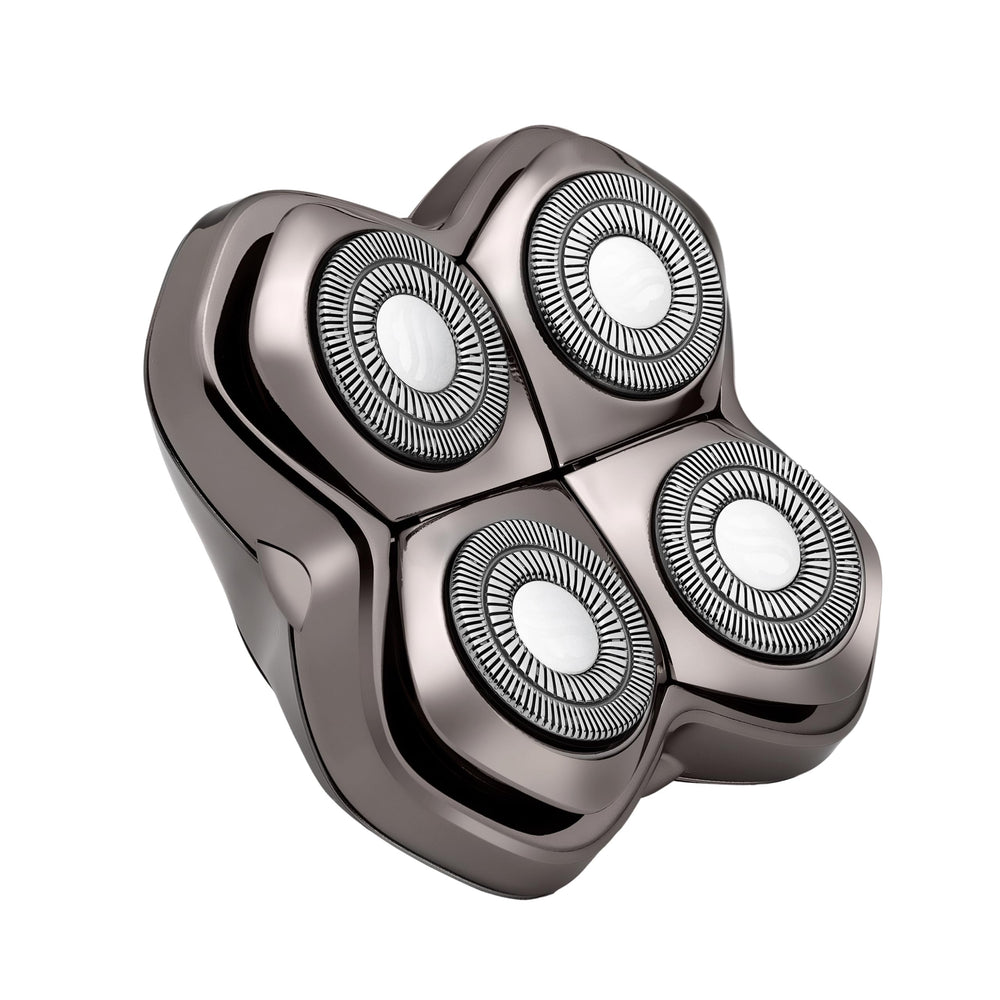 Skull Shaver front view showing four rotary heads for consistent shaves