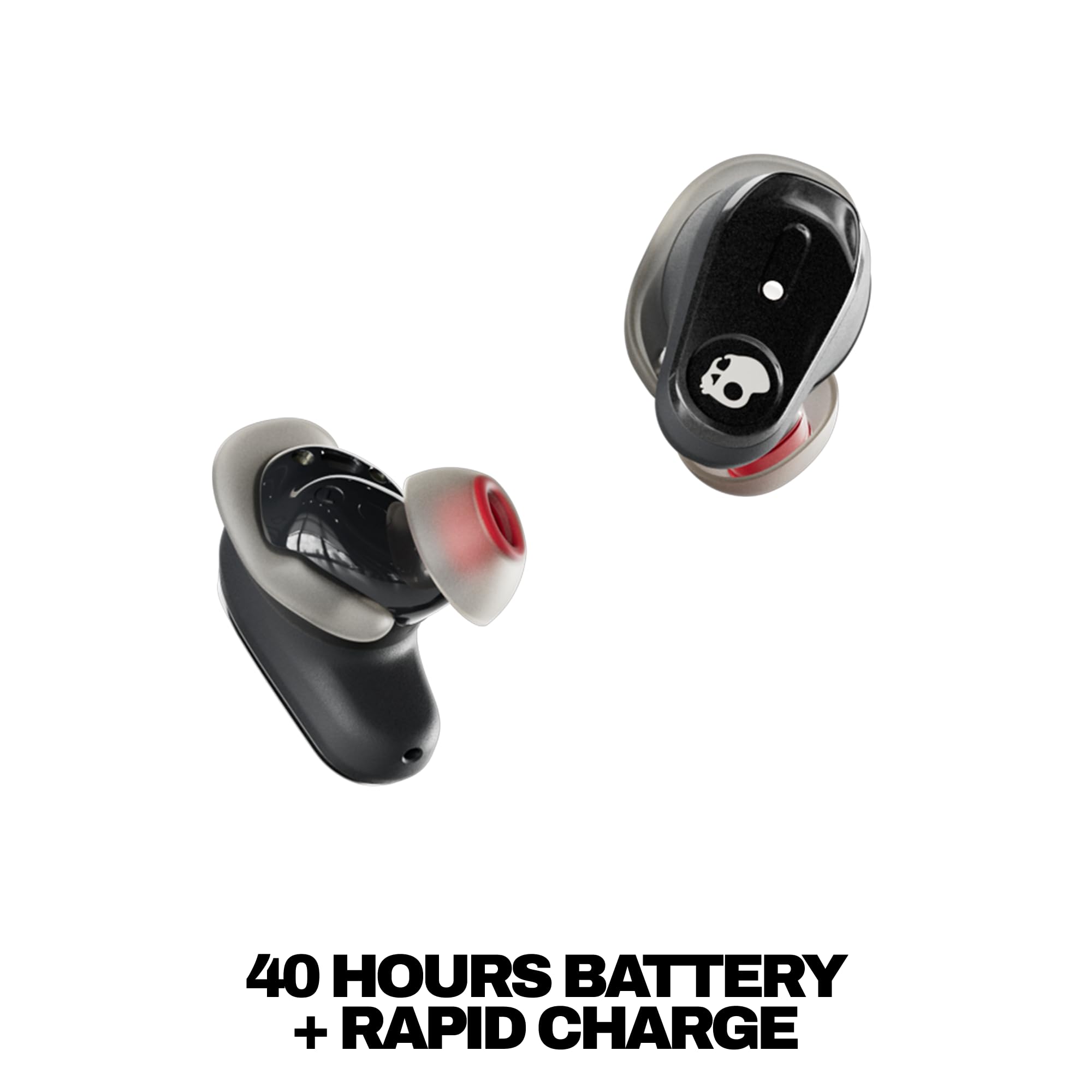 Skullcandy clip attached to backpack for hands-free, portable carry