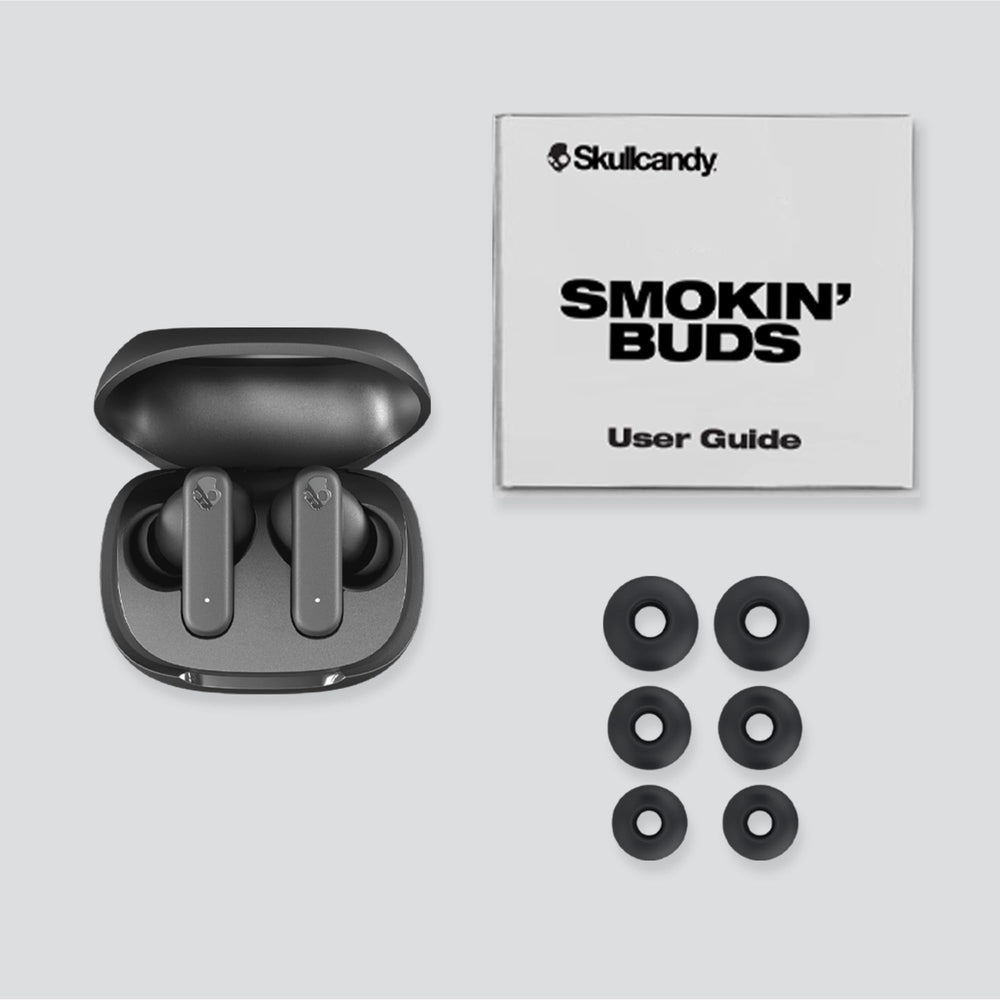 Skullcandy Smokin’ Buds EQ modes graphic showing Music Movie Podcast options