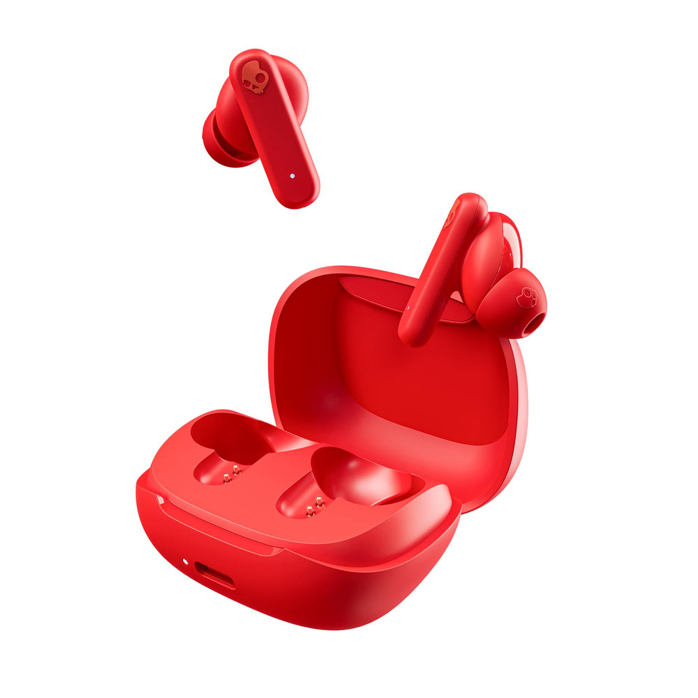 Skullcandy Smokin’ Buds front view showing Flame color and bold design benefits