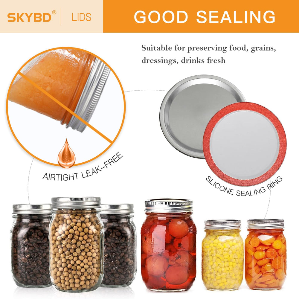 SKYBD lid installed on Ball jar during canning demonstrating airtight benefit