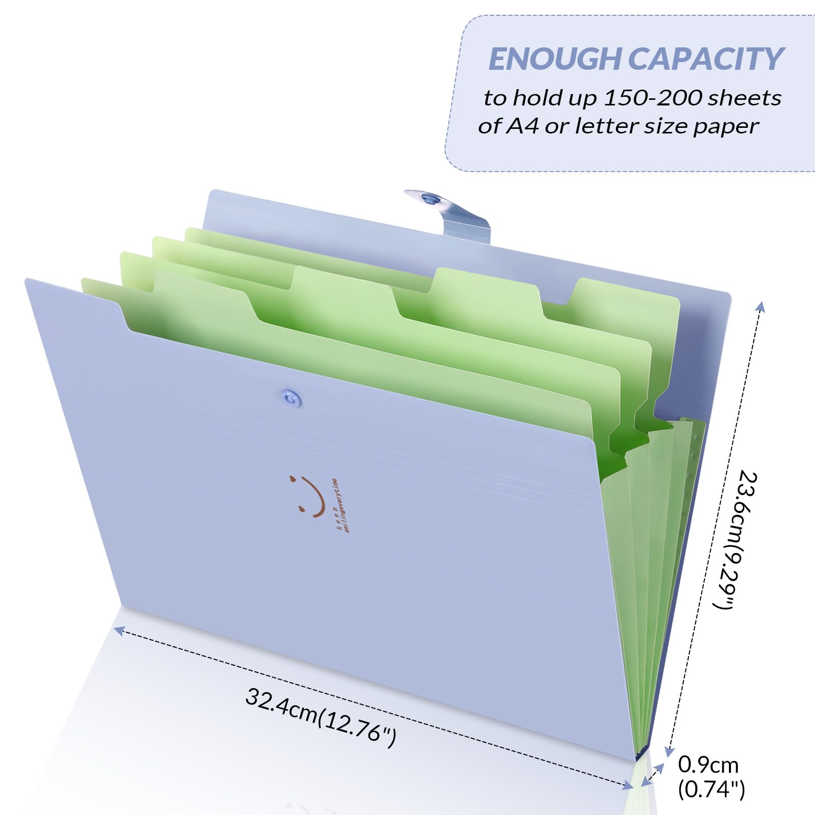 SKYDUE sheet of 32 labels displayed with folder for quick organization