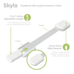 Skyla Homes adhesive pad backside showing strong stick and furniture-safe removal benefit