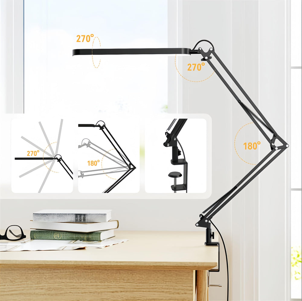 SKYLEO lamp in use on home office desk improving task visibility