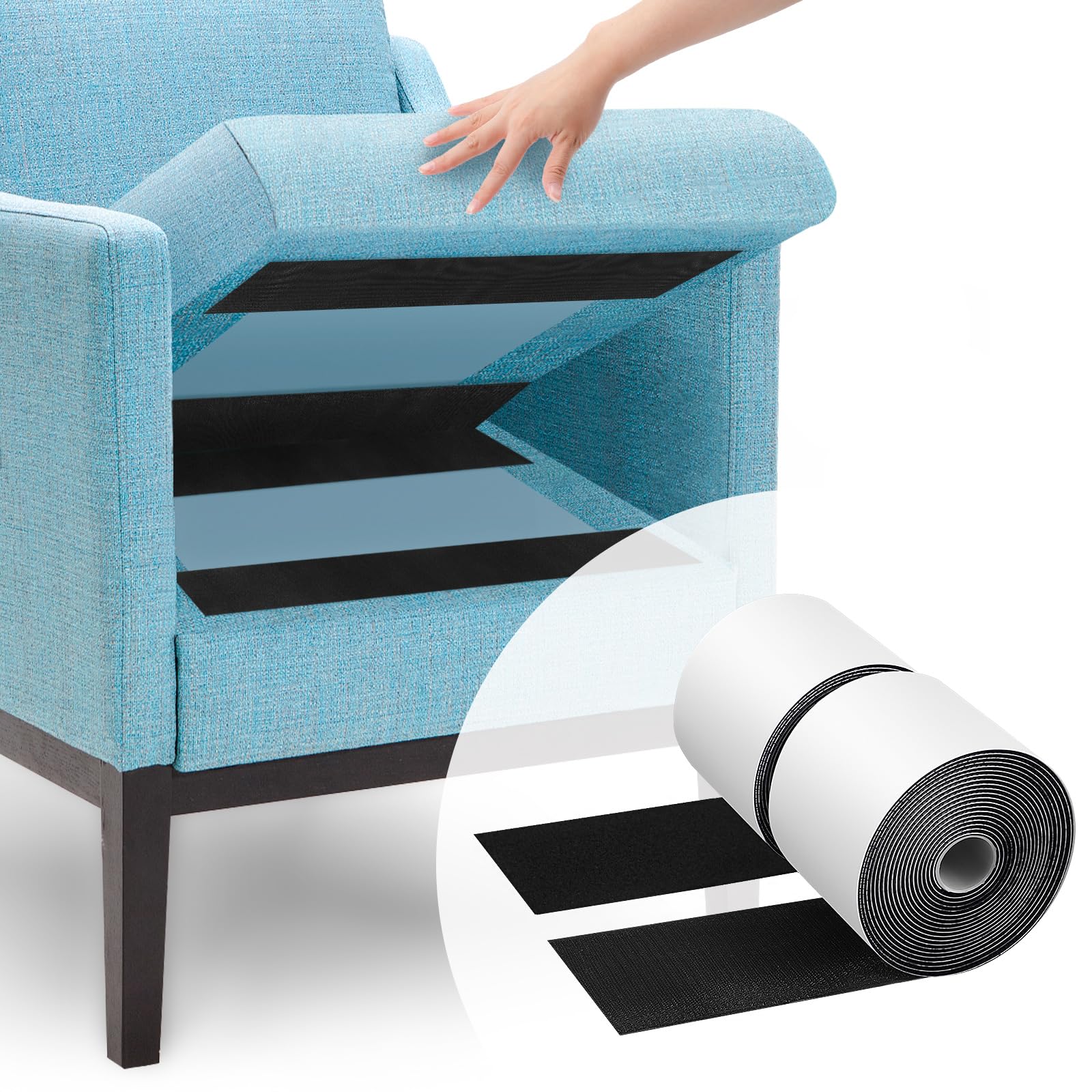 SKYNEO front packaging showing black hook and loop rolls, quick secure solution