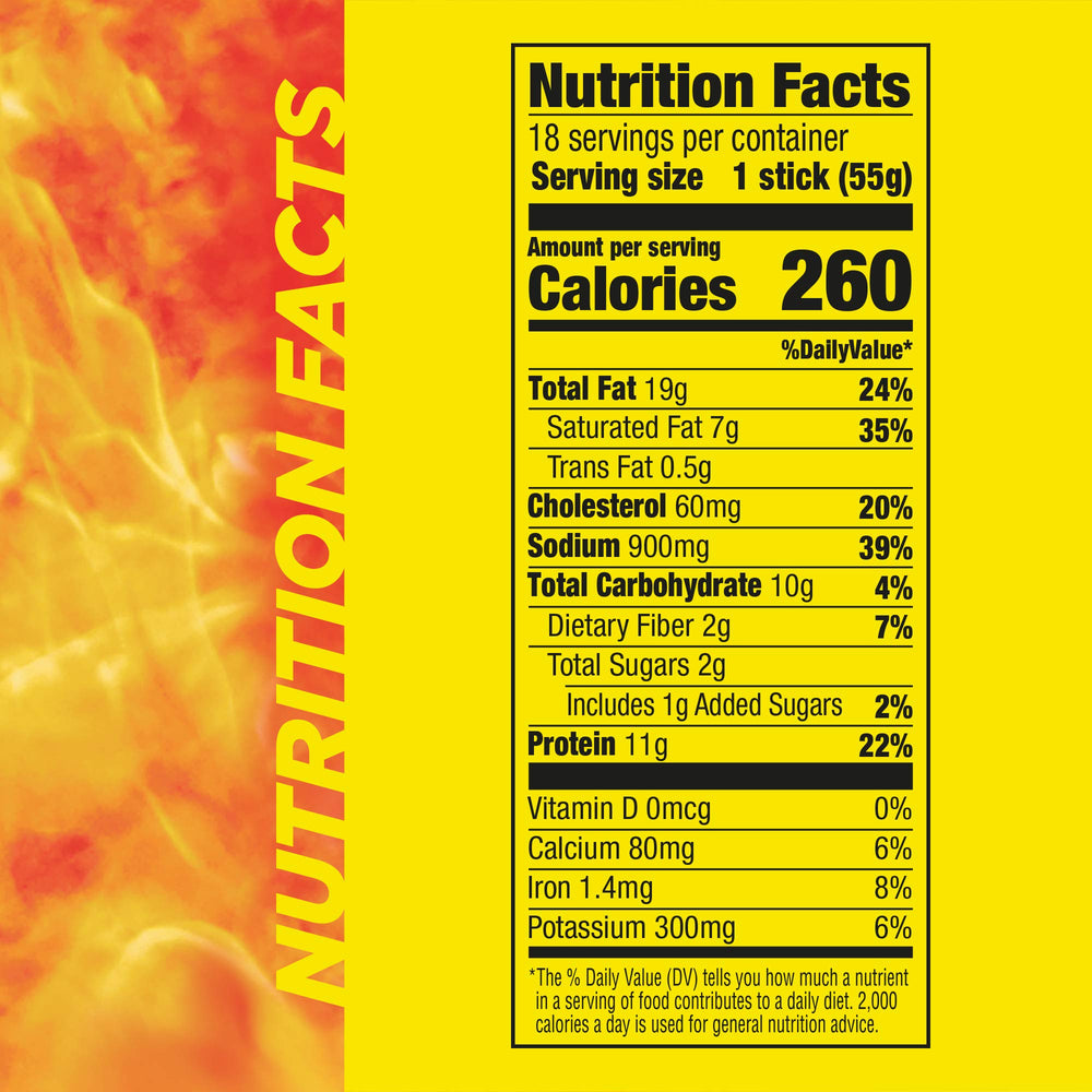 Slim Jim single unwrapped Monster stick highlighting ready-to-eat portability