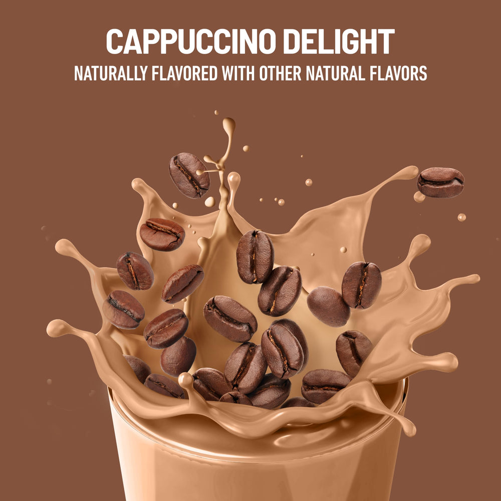 SlimFast Cappuccino Delight foam and creamy texture detail for appeal