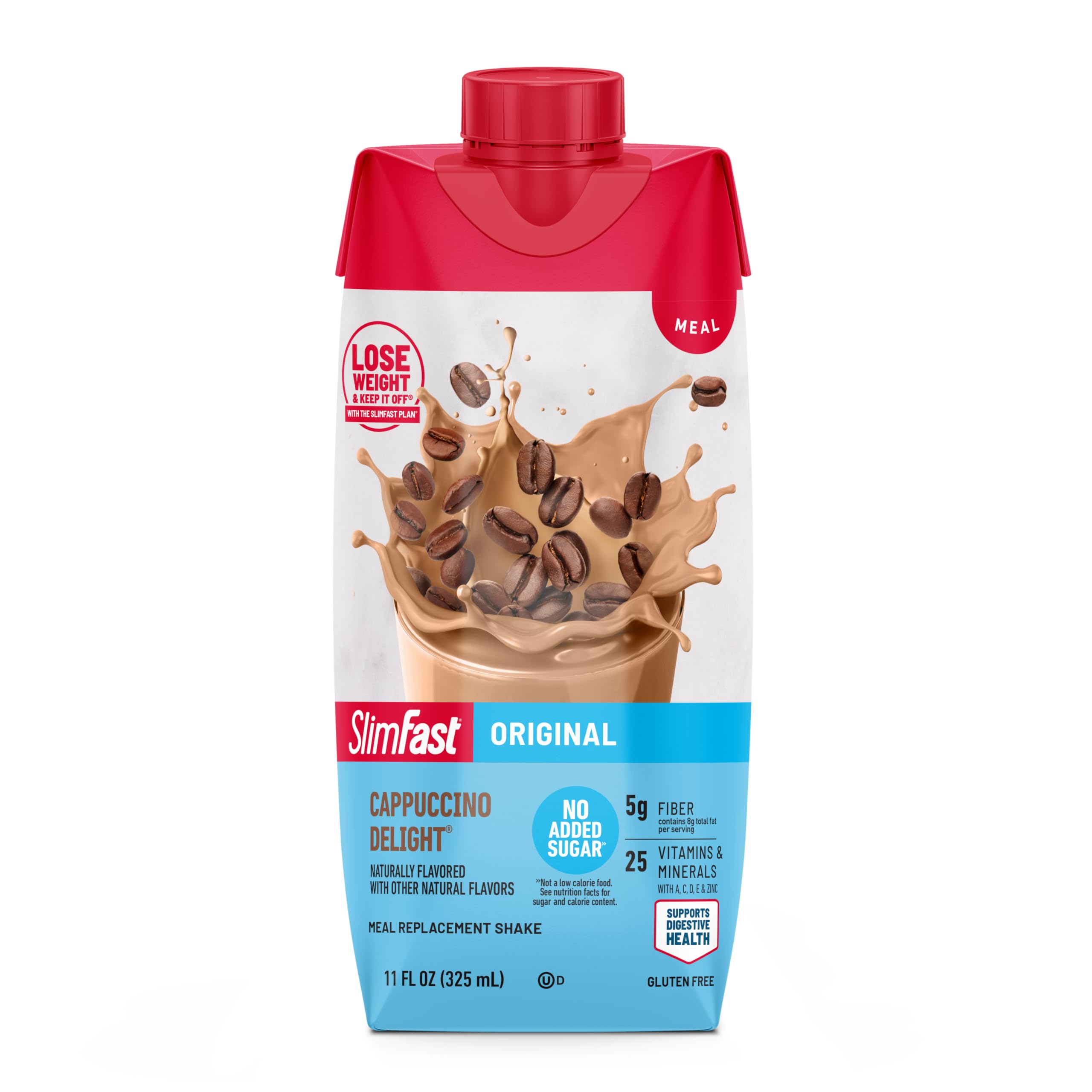 SlimFast bottle held in hand to show portability and on-the-go use