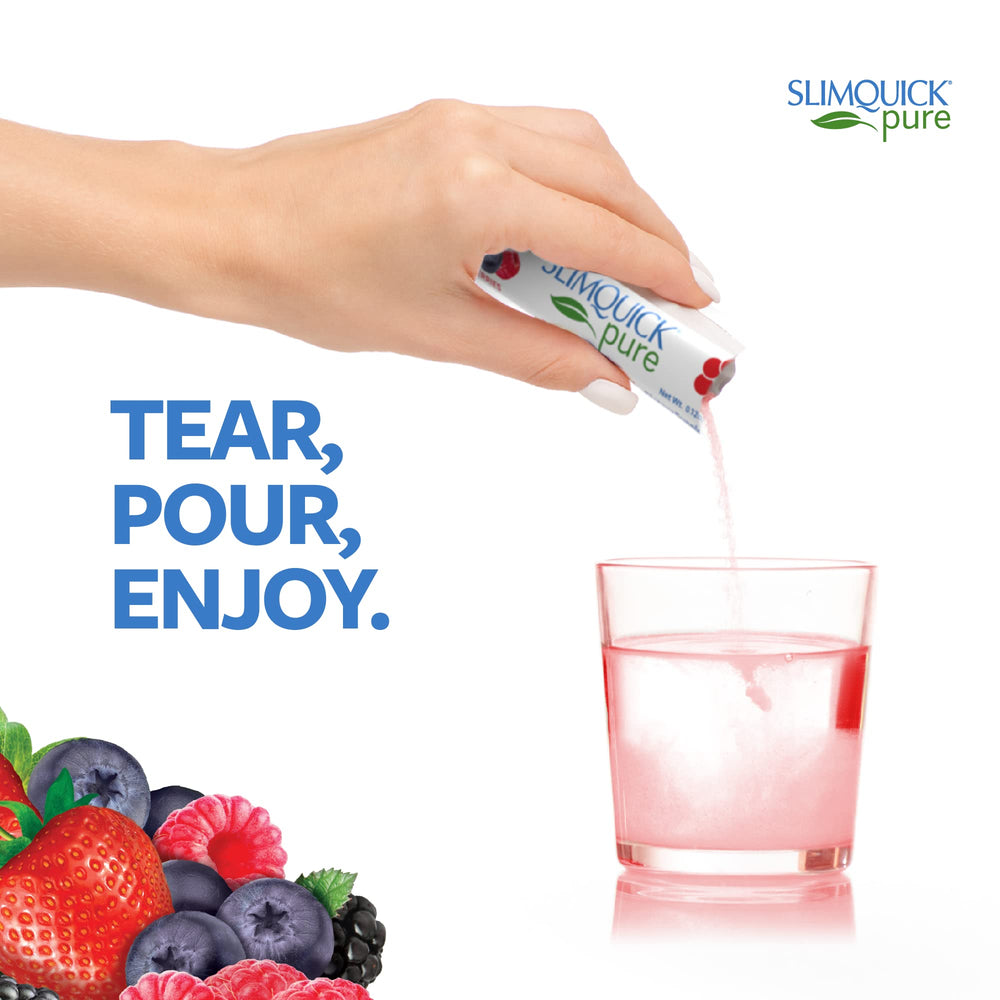 SlimQuick nutrition facts label close-up showing vitamins and ingredient transparency